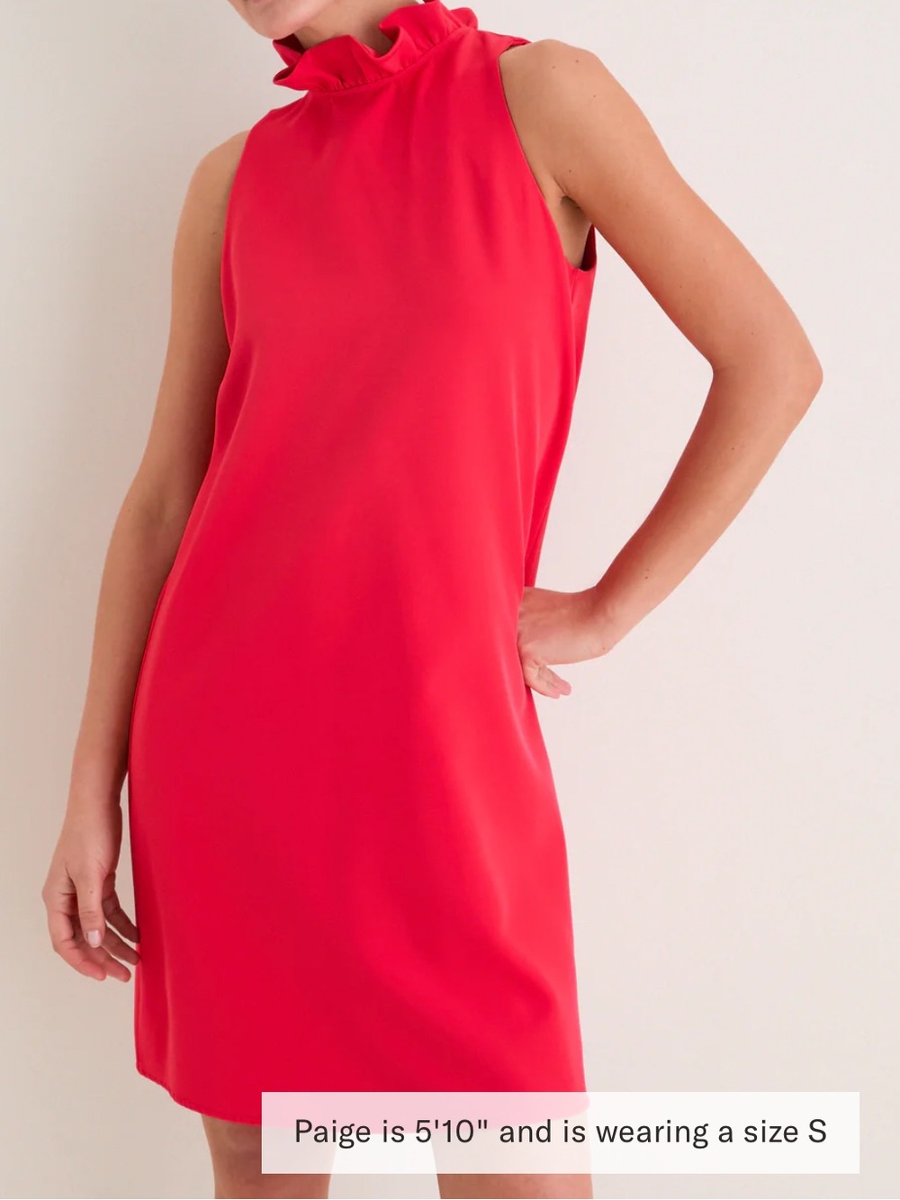 Tuckernuck Red Ruffle-Neck Shift Dress